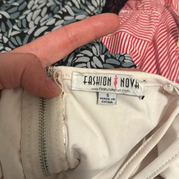 Fashion Nova Sequin Floral Gold and Bronze Halter Dress - Picture 3 of 3